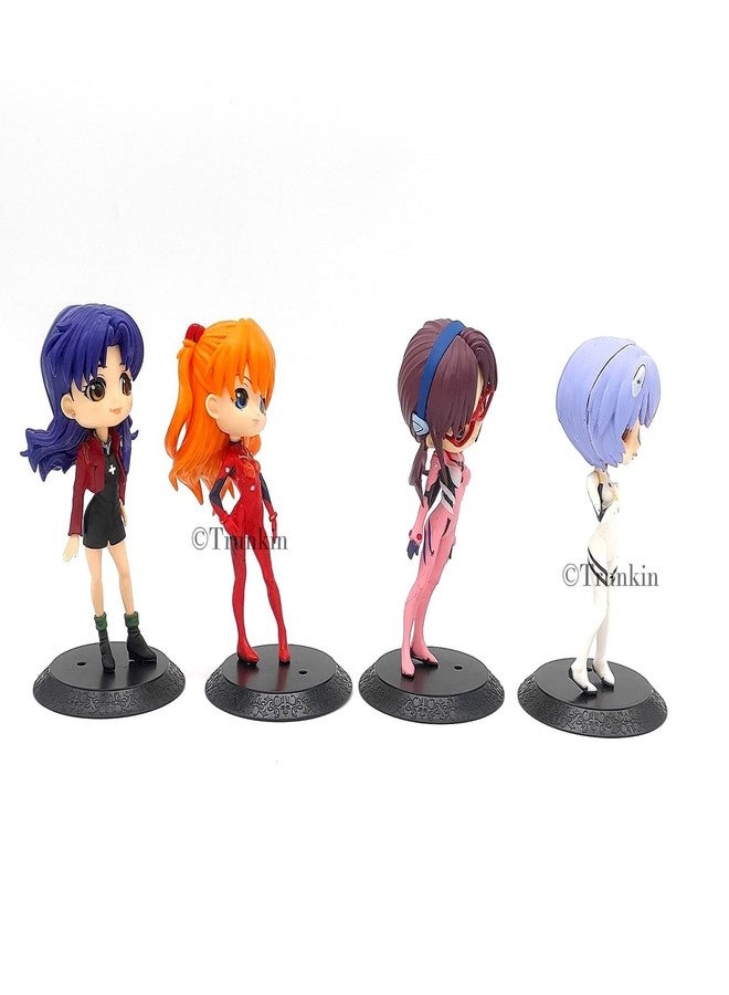 Trunkin Neon Genesis Evangelion Rubber Action Figure | Set Of 4 Action Figure Asuka Langley Ayanami Rei Mari Mikanami Misato Katsuragi Collectible | 14.5 cm Weeb Manga Figurines,Multicolor - Image 4